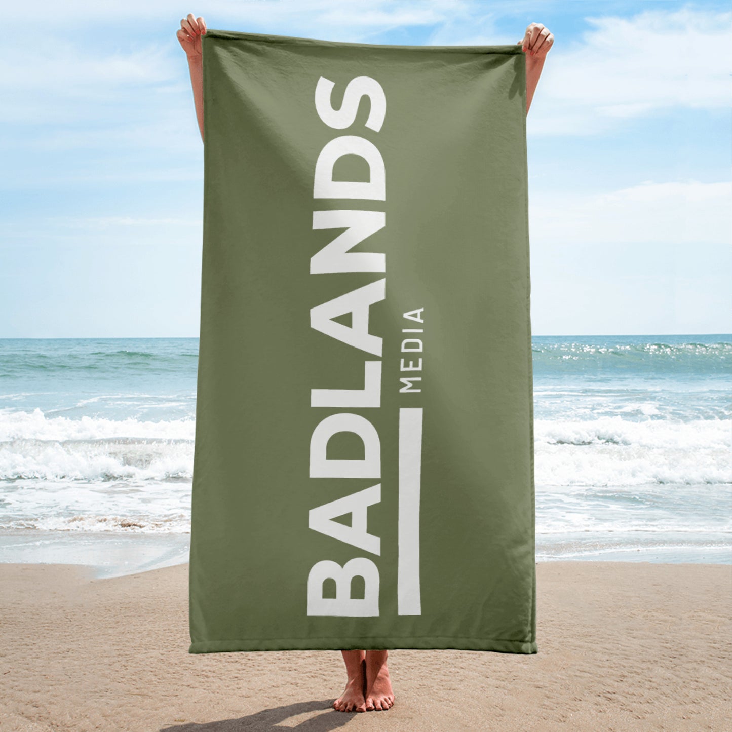 Badlands Beach or Bath Towel in olive