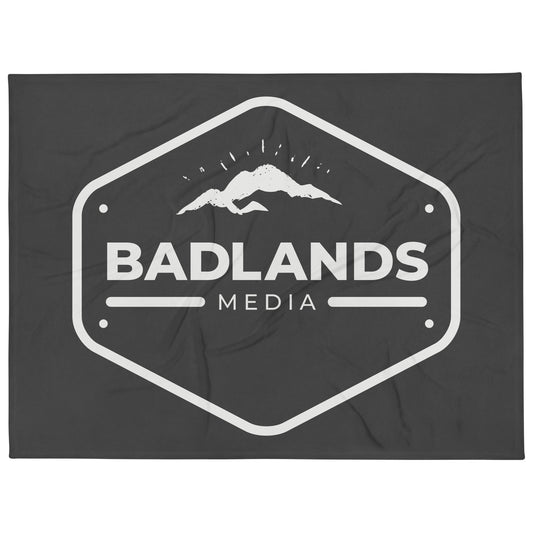 Badlands Throw Blanket in charcoal