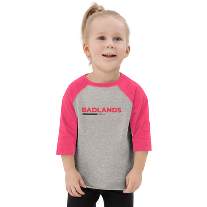 Badlands Toddler Baseball Shirt (red/blk logo)