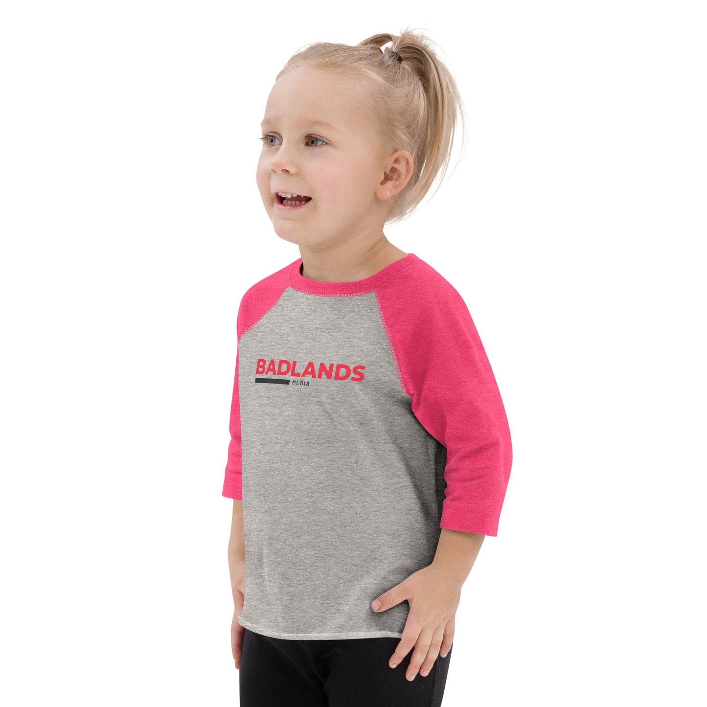 Badlands Toddler Baseball Shirt (red/blk logo)