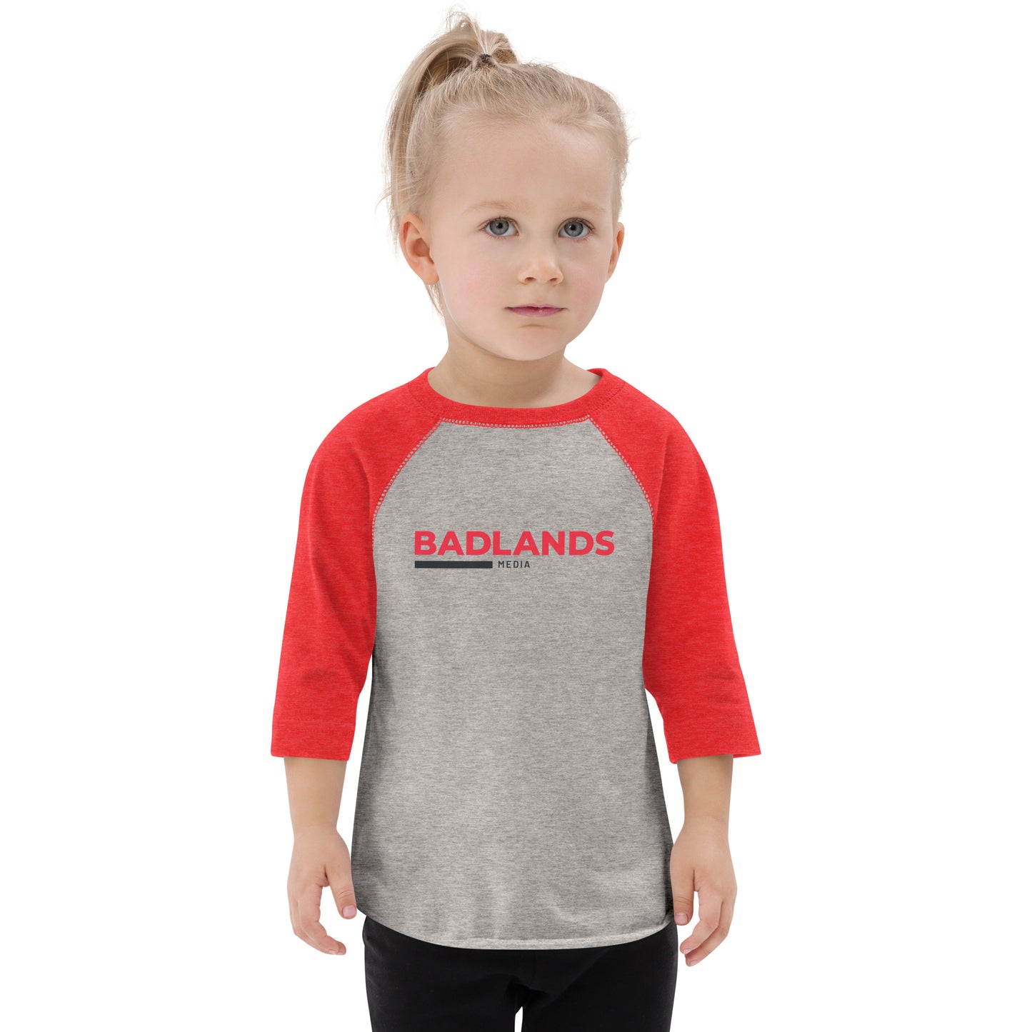 Badlands Toddler Baseball Shirt (red/blk logo)