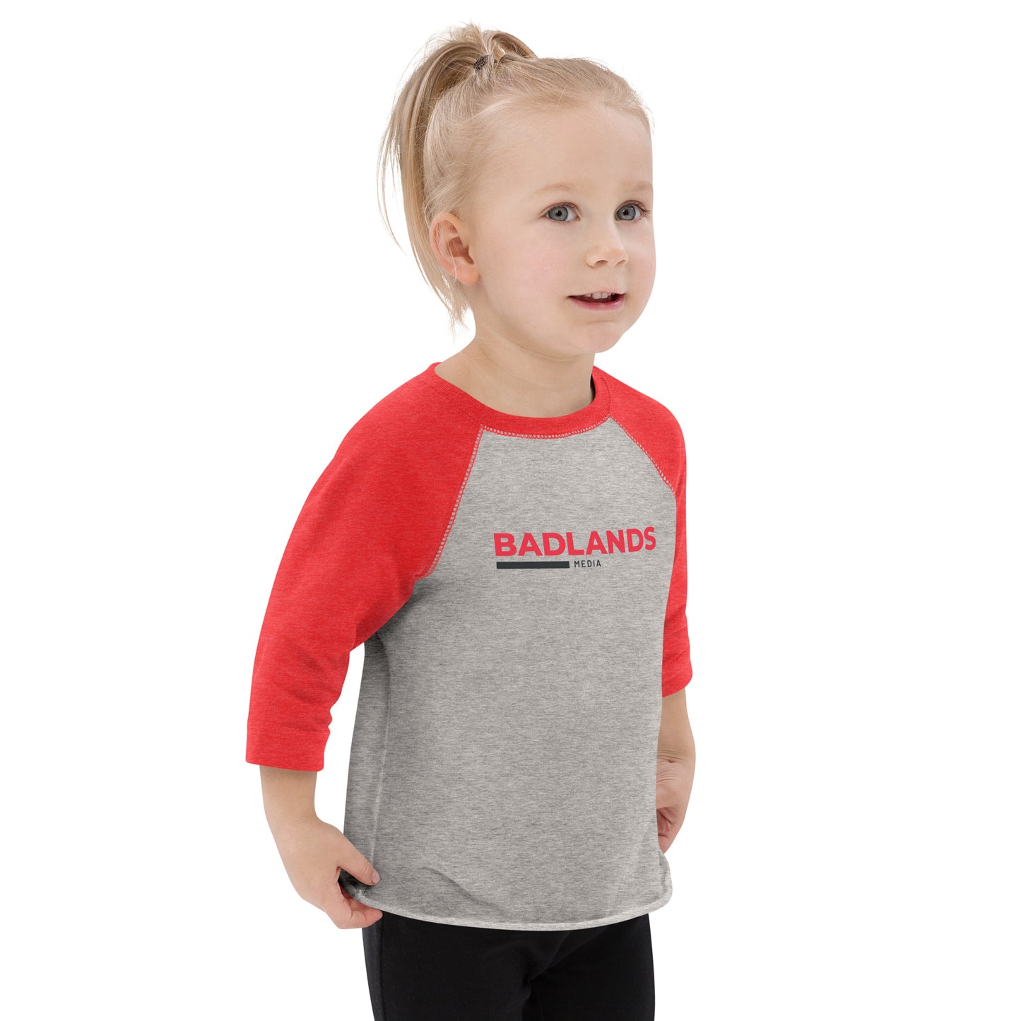 Badlands Toddler Baseball Shirt (red/blk logo)