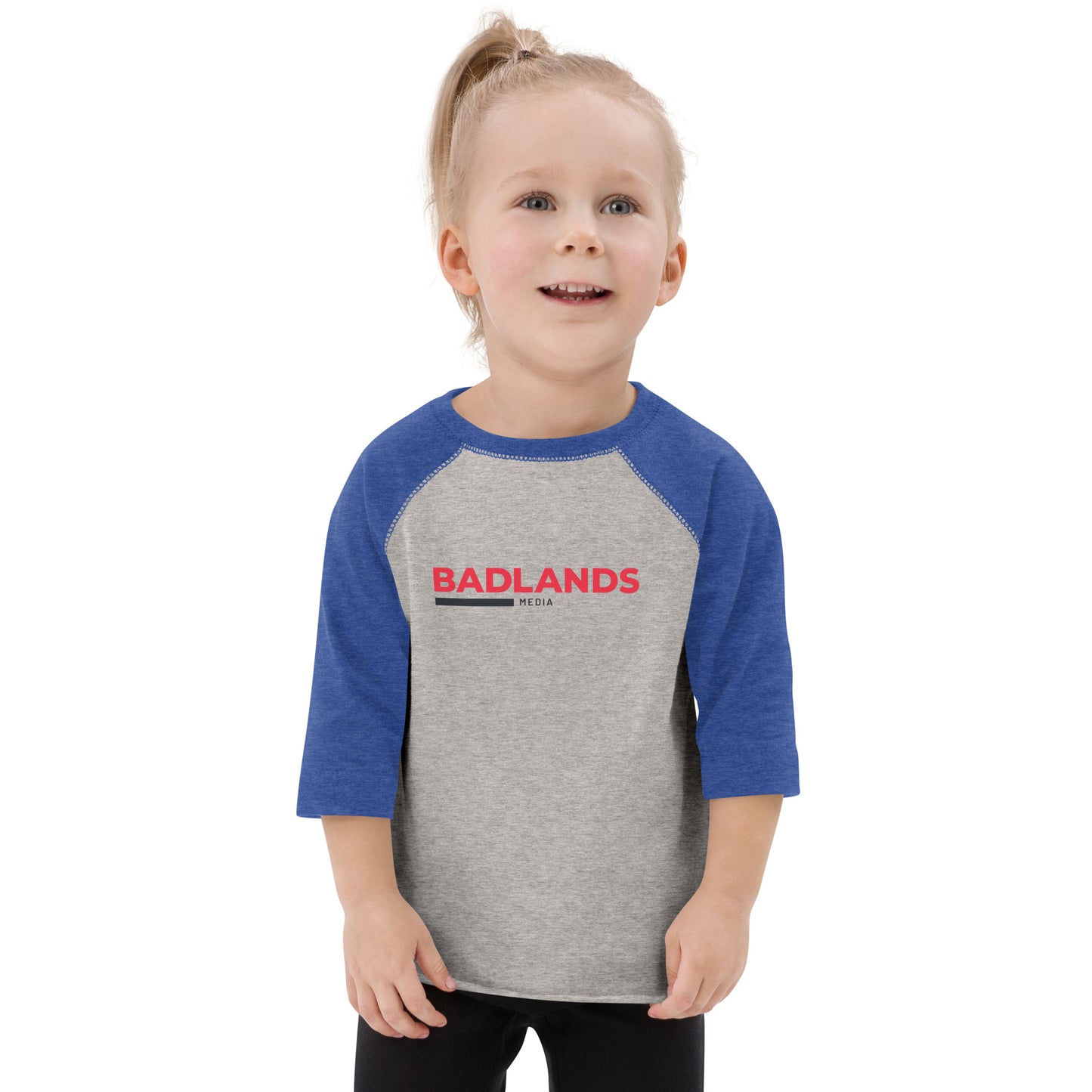 Badlands Toddler Baseball Shirt (red/blk logo)