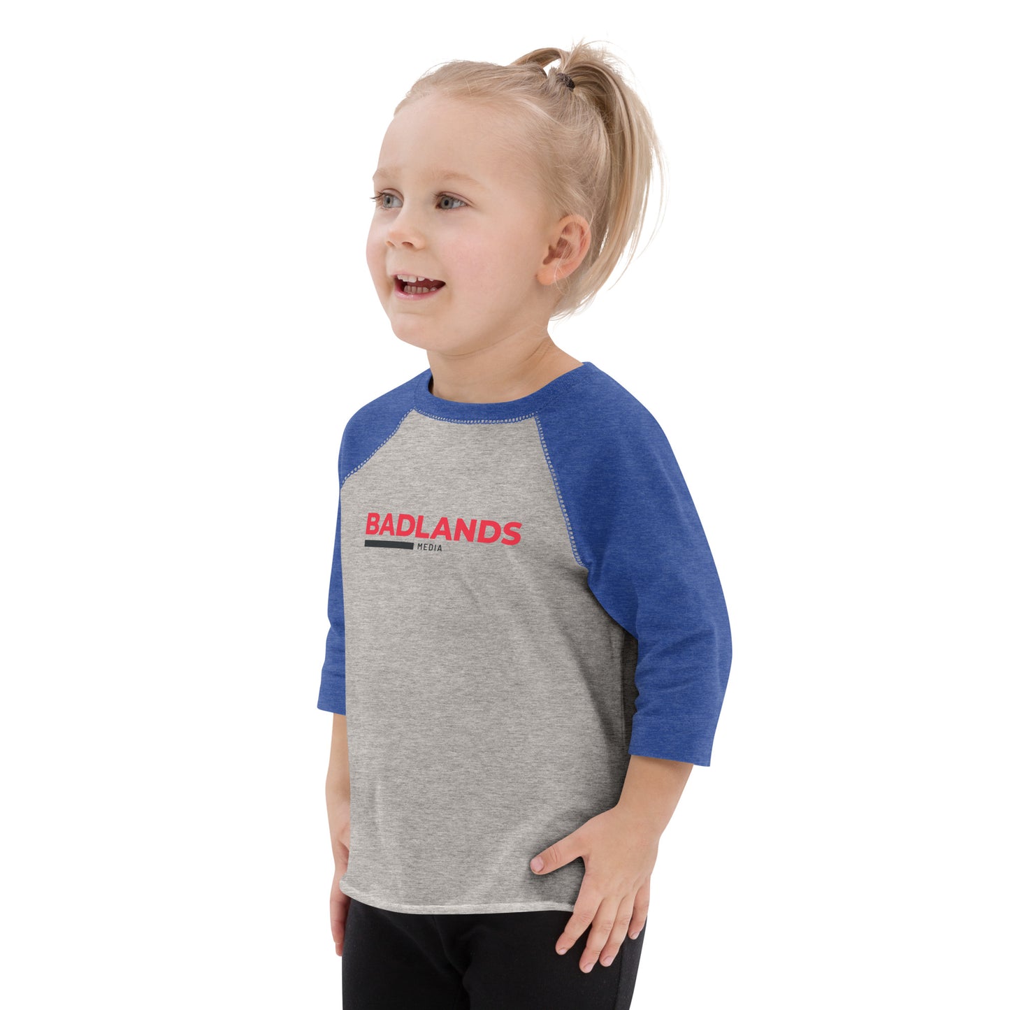 Badlands Toddler Baseball Shirt (red/blk logo)