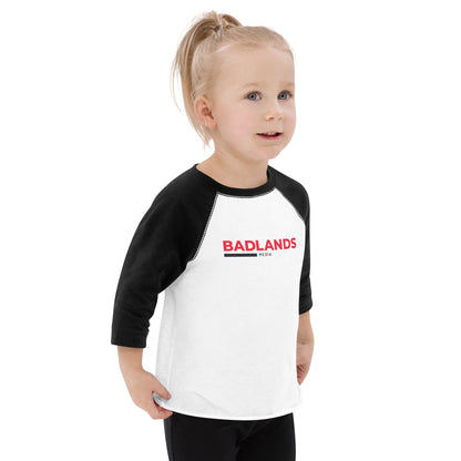 Badlands Toddler Baseball Shirt (red/blk logo)