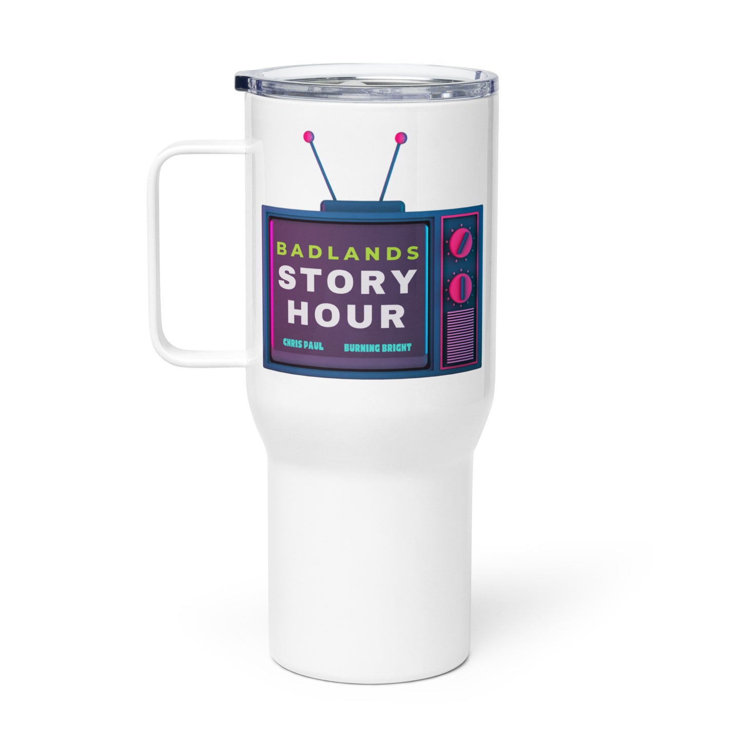 Badlands Story Hour Travel mug with a handle