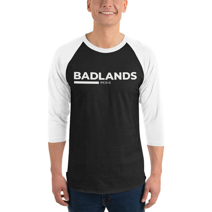 Badlands 3/4 Sleeve Raglan Shirt with red/blk logo