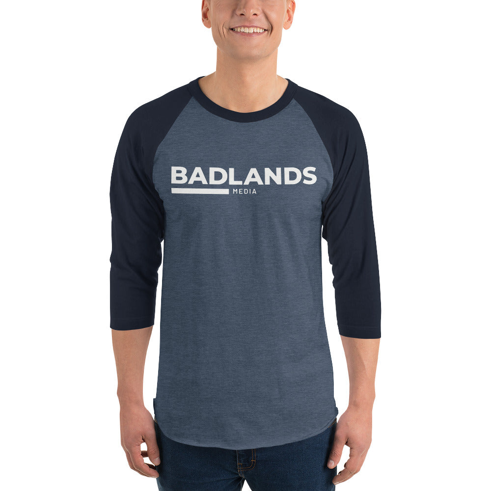 Badlands 3/4 Sleeve Raglan Shirt with red/blk logo