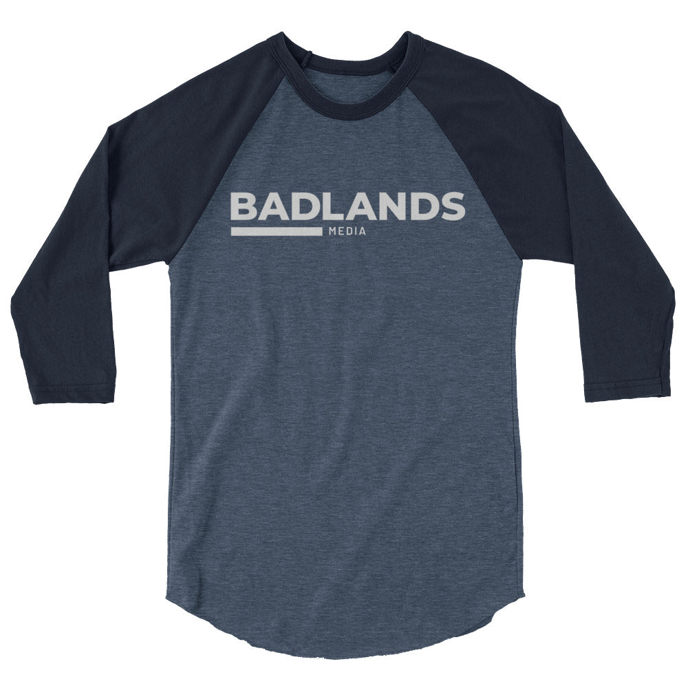 Badlands 3/4 Sleeve Raglan Shirt with red/blk logo