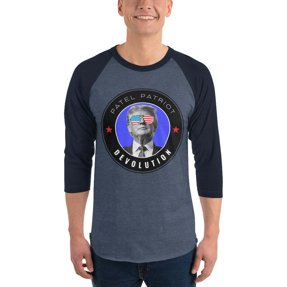 Trump Devolution 3/4 sleeve raglan shirt