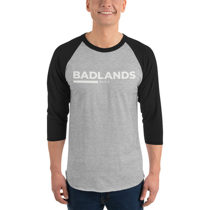 Badlands 3/4 Sleeve Raglan Shirt with red/blk logo