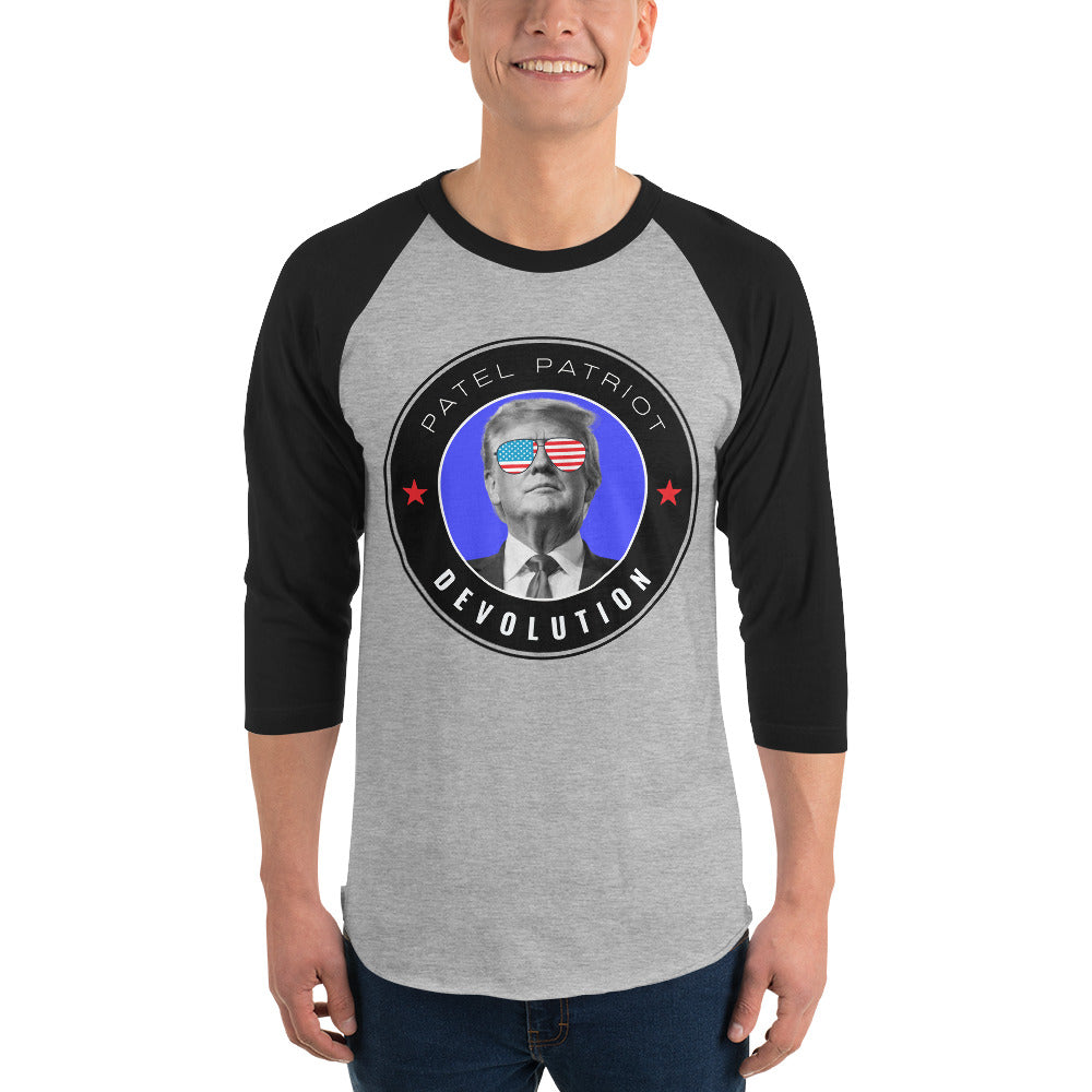 Trump Devolution 3/4 sleeve raglan shirt