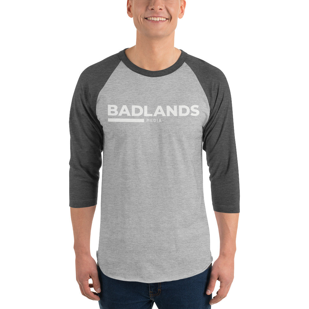 Badlands 3/4 Sleeve Raglan Shirt with red/blk logo