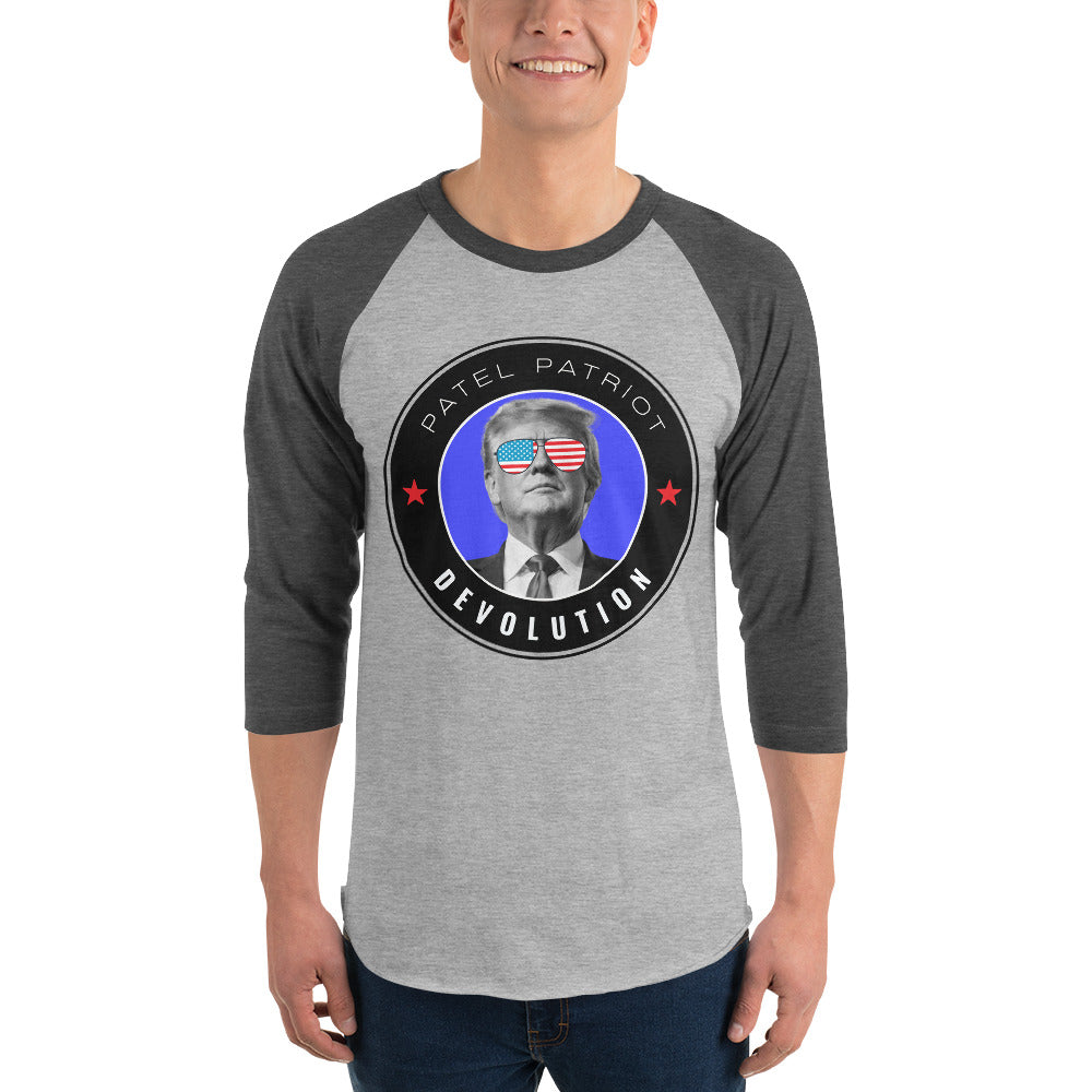 Trump Devolution 3/4 sleeve raglan shirt