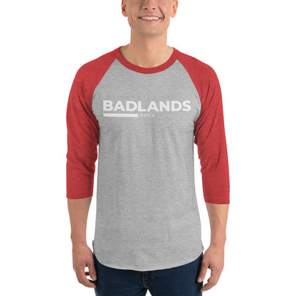 Badlands 3/4 Sleeve Raglan Shirt with red/blk logo