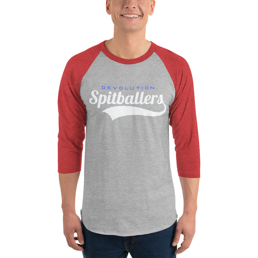 Spitballers 3/4 sleeve raglan shirt (white logo)