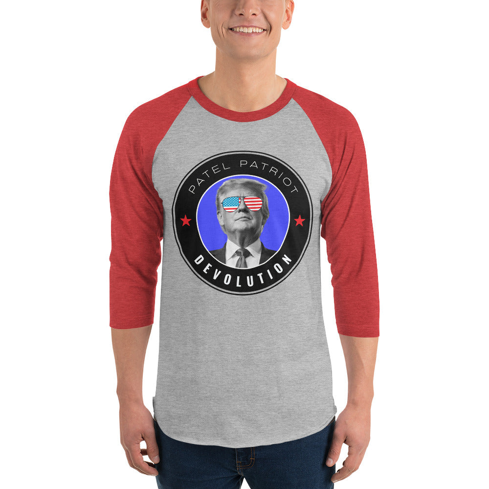 Trump Devolution 3/4 sleeve raglan shirt