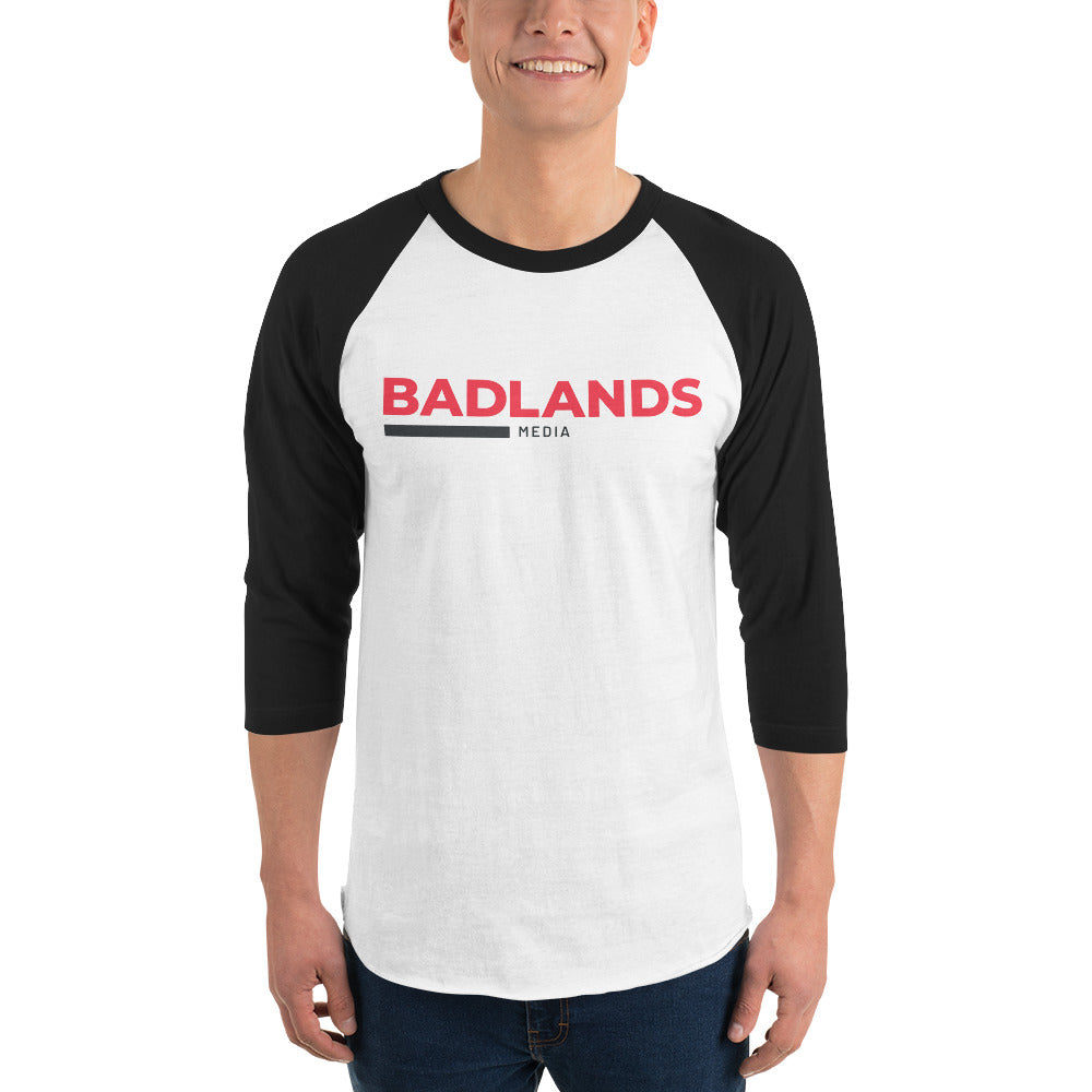 Badlands 3/4 Sleeve Raglan Shirt with red/blk logo