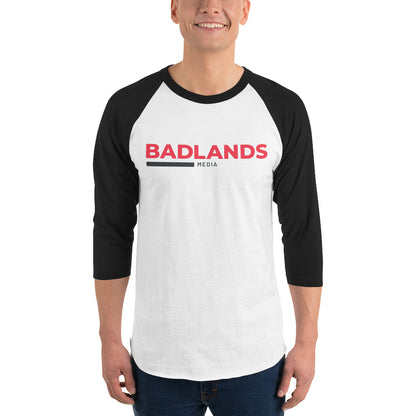 Badlands 3/4 Sleeve Raglan Shirt with red/blk logo