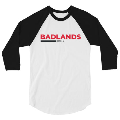 Badlands 3/4 Sleeve Raglan Shirt with red/blk logo