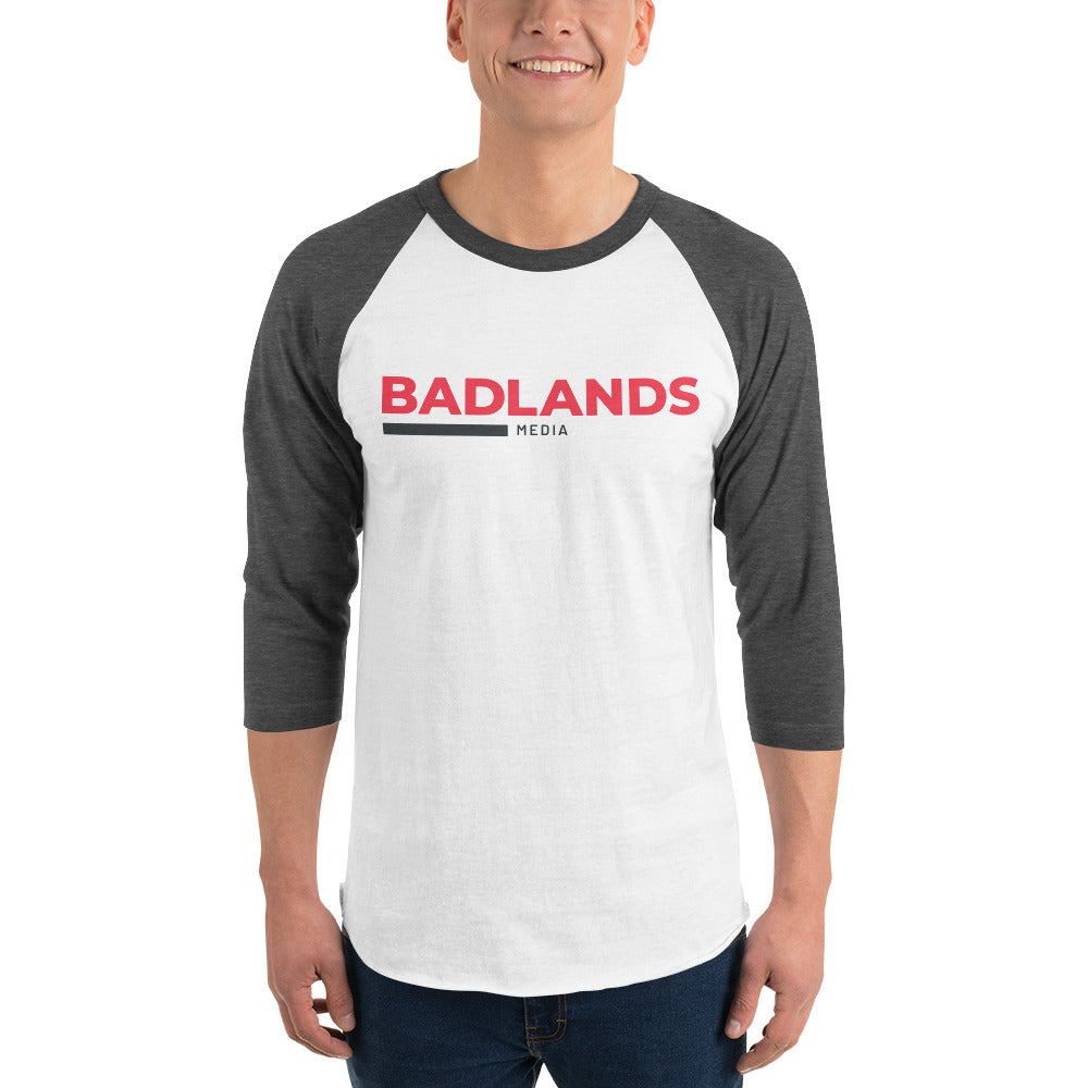 Badlands 3/4 Sleeve Raglan Shirt with red/blk logo