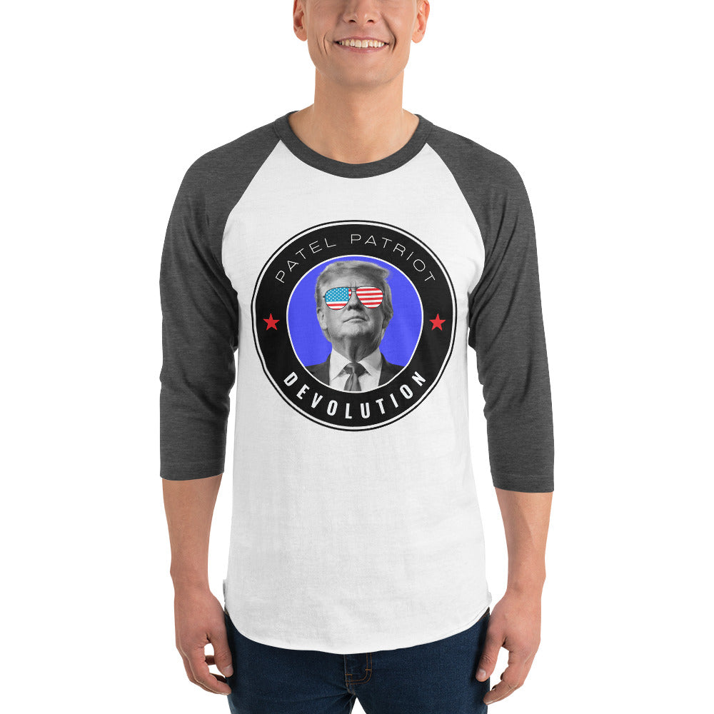 Trump Devolution 3/4 sleeve raglan shirt