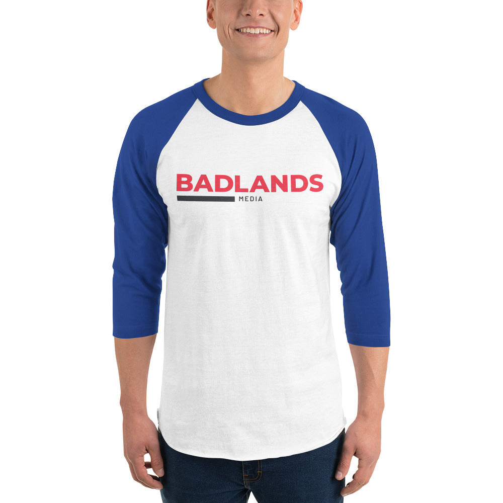 Badlands 3/4 Sleeve Raglan Shirt with red/blk logo