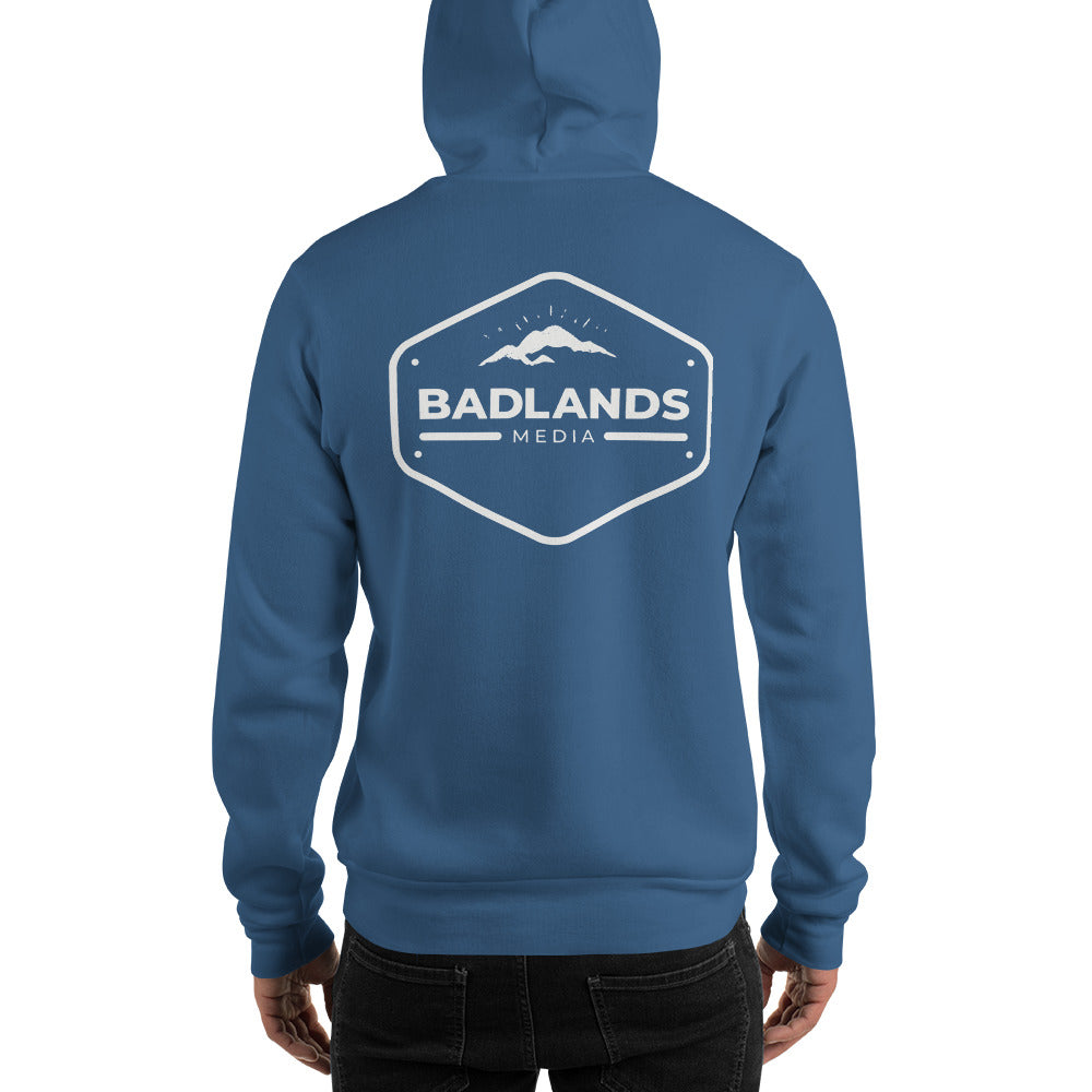 Badlands Front and Back Design Unisex Hoodie (white logo)