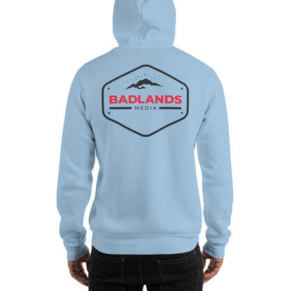 Badlands Front and Back Design Unisex Hoodie (red/blk logo)