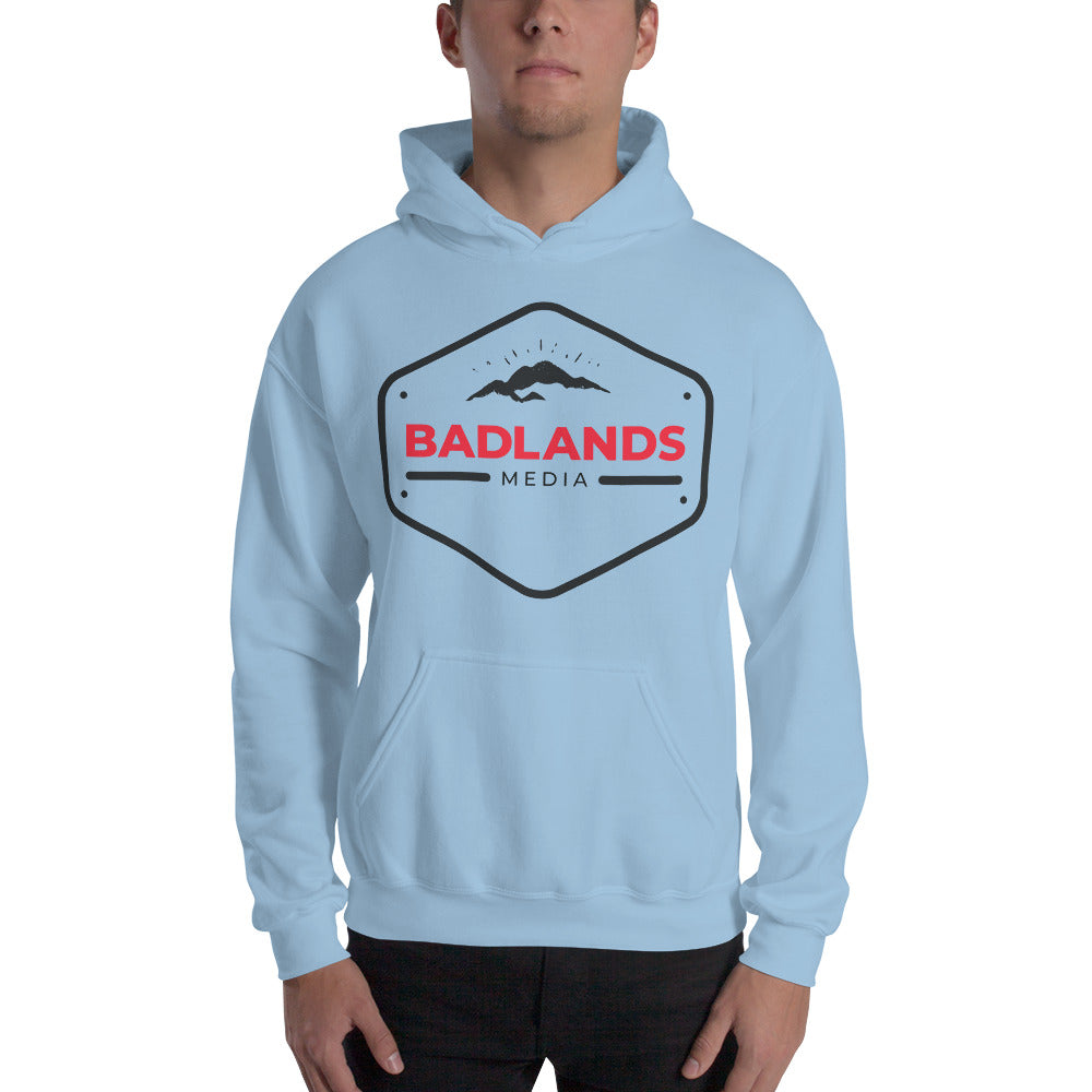 Badlands Hexagon Unisex Hoodie with red/blk logo