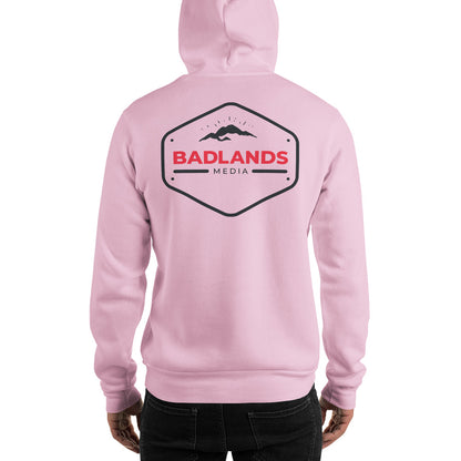 Badlands Front and Back Design Unisex Hoodie (red/blk logo)