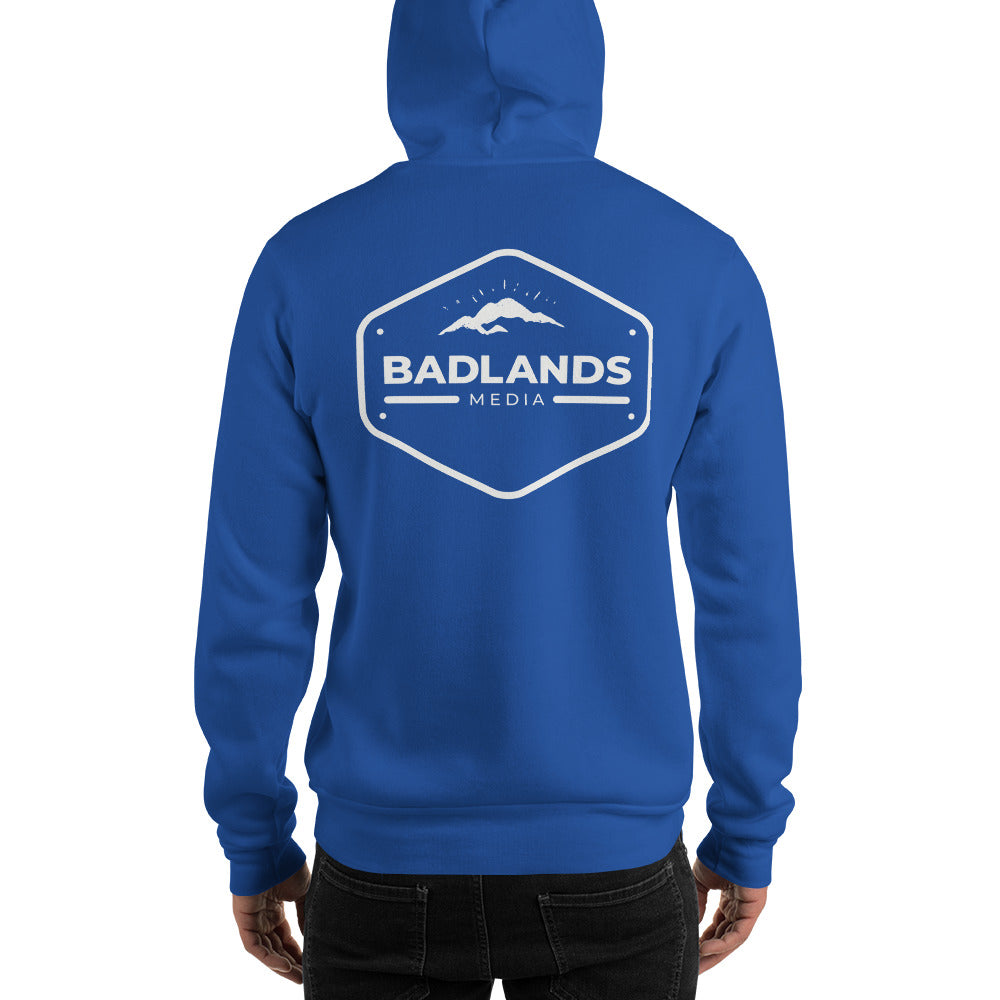 Badlands Front and Back Design Unisex Hoodie (white logo)