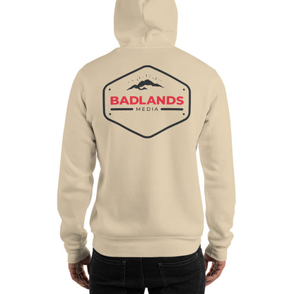 Badlands Front and Back Design Unisex Hoodie (red/blk logo)