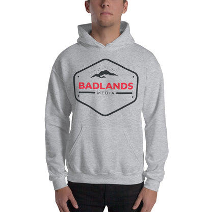 Badlands Hexagon Unisex Hoodie with red/blk logo