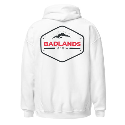 Badlands Front and Back Design Unisex Hoodie (red/blk logo)