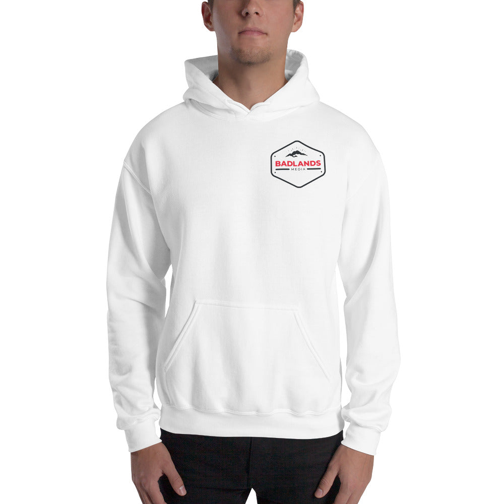 Badlands Front and Back Design Unisex Hoodie (red/blk logo)