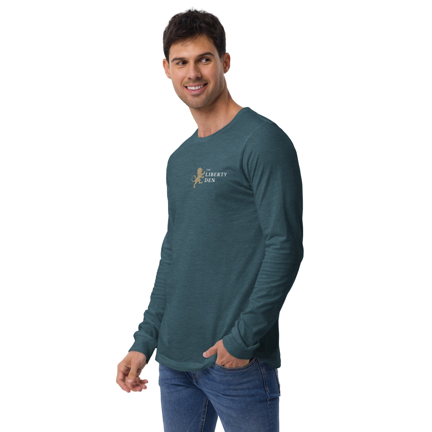 The Liberty Den Unisex Long Sleeve Tee (light logo)