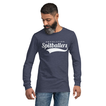 Spitballers Unisex Long Sleeve Tee (white logo)