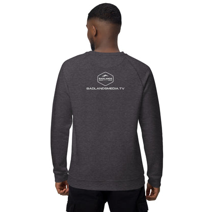 The Liberty Den Unisex organic raglan sweatshirt (light logo)