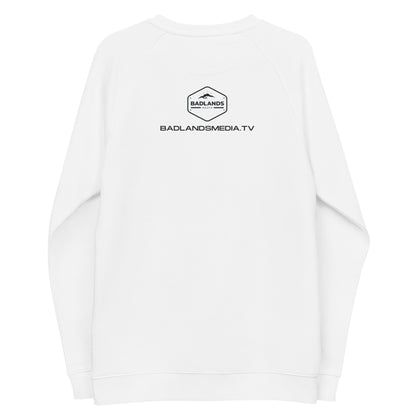 The Liberty Den Unisex organic raglan sweatshirt (white)