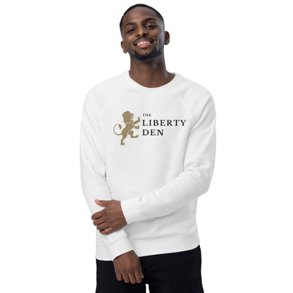 The Liberty Den Unisex organic raglan sweatshirt (white)