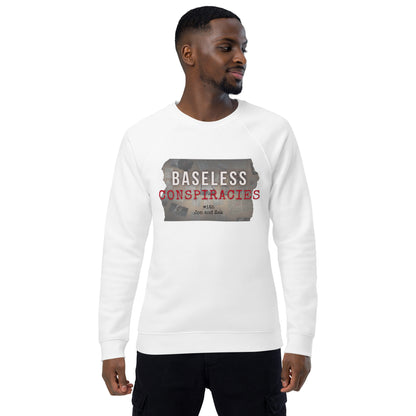 Baseless Conspiracies Unisex organic raglan sweatshirt