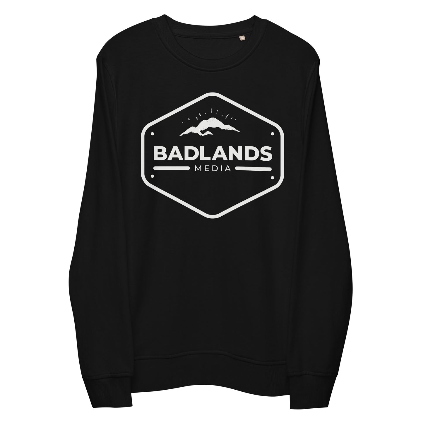 Badlands Unisex Crewneck Organic Sweatshirt with white logo