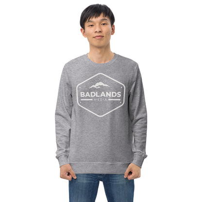 Badlands Unisex Crewneck Organic Sweatshirt with white logo