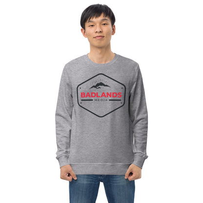 Badlands Unisex Crewneck Organic Sweatshirt with red/blk logo