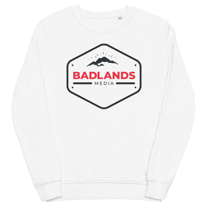 Badlands Unisex Crewneck Organic Sweatshirt with red/blk logo