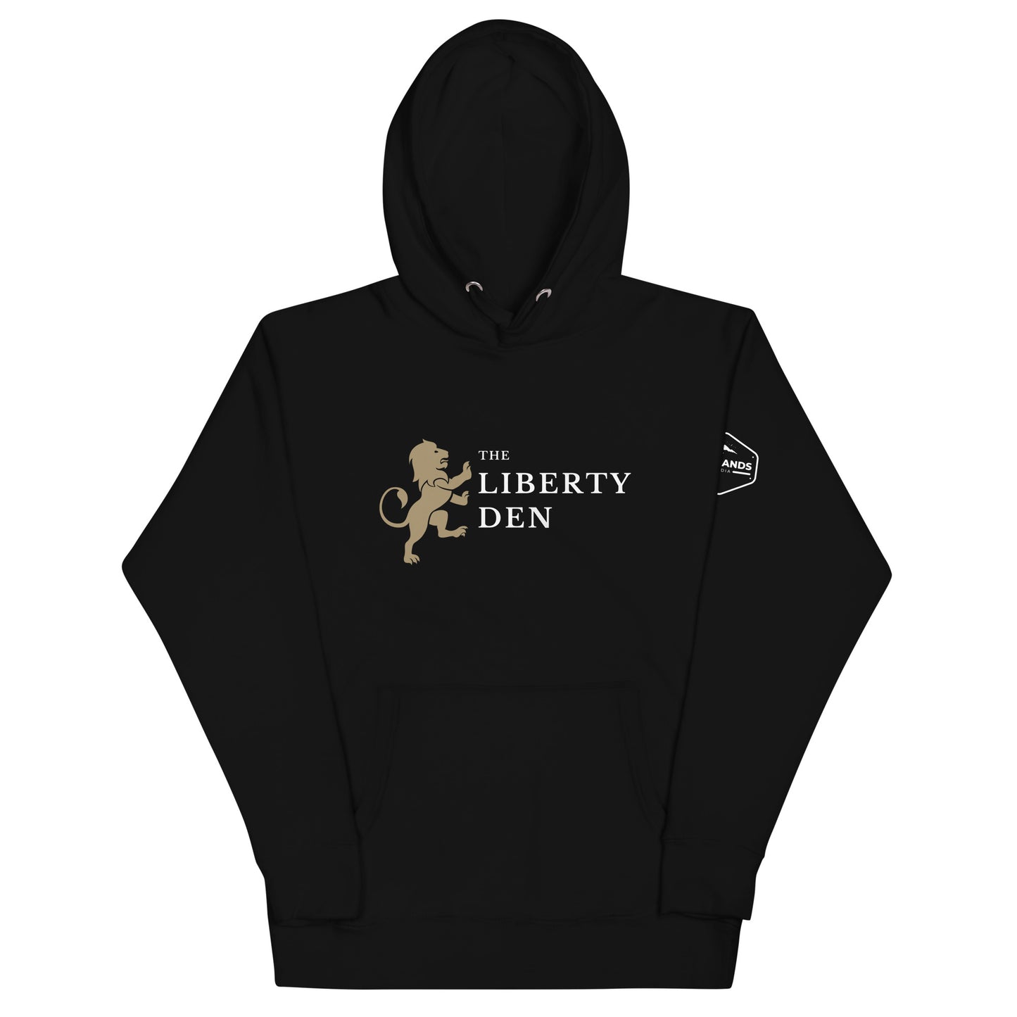 The Liberty Den Unisex Hoodie (light logo)