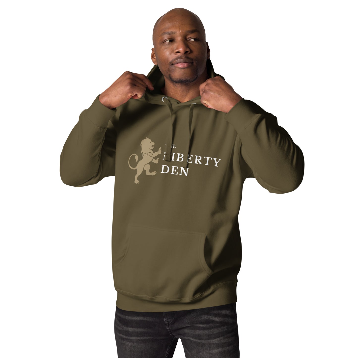 The Liberty Den Unisex Hoodie (light logo)