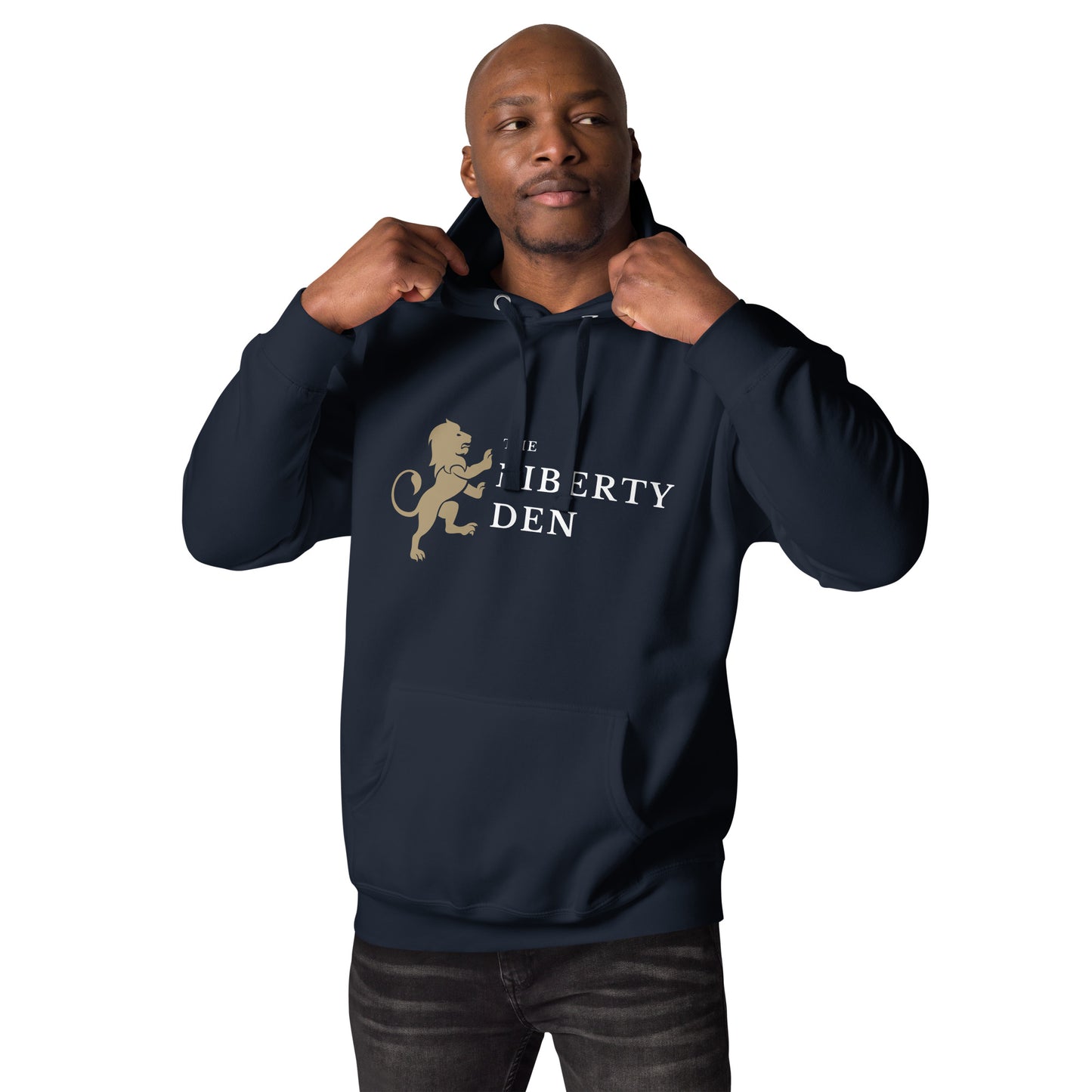 The Liberty Den Unisex Hoodie (light logo)