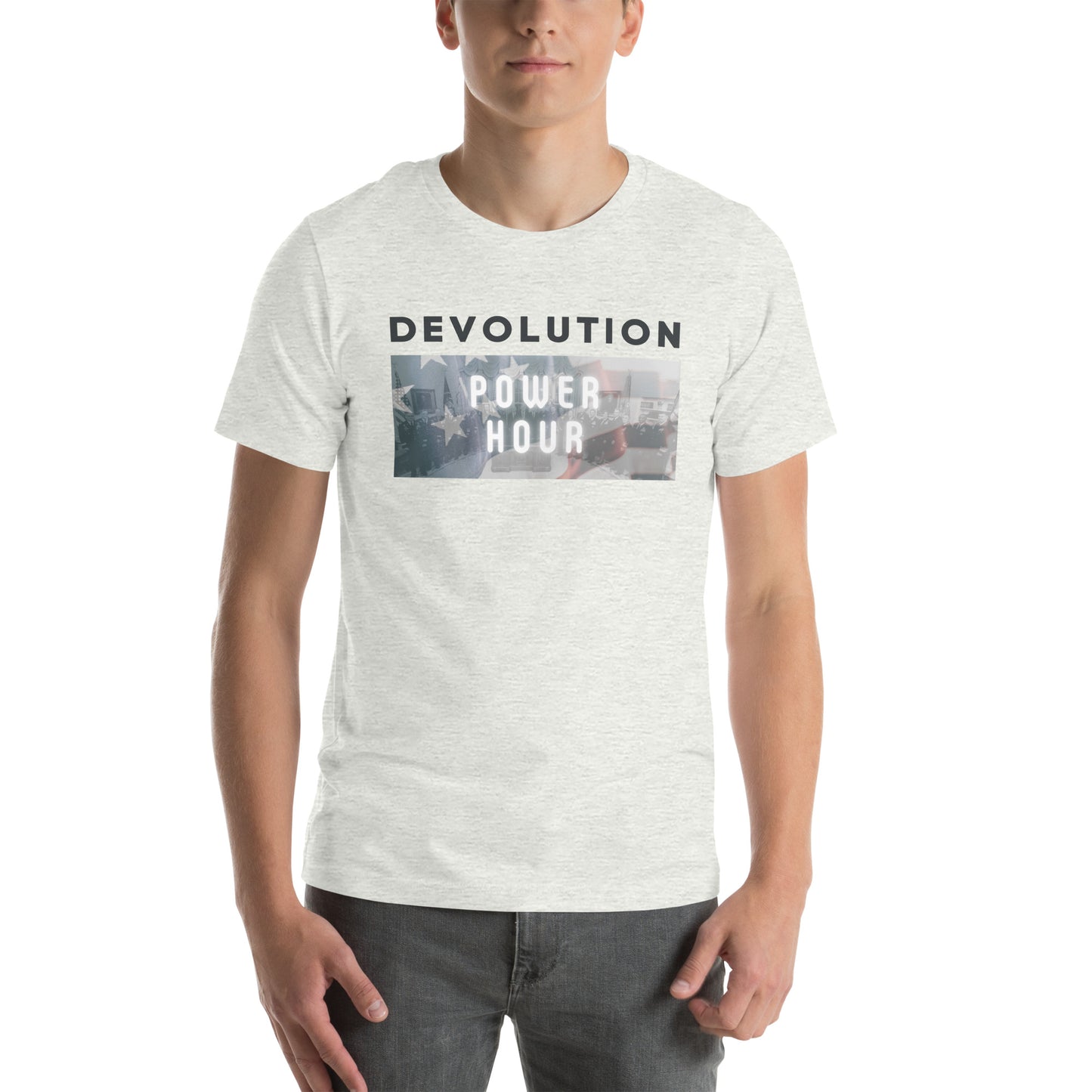 Devolution Power Hour Unisex t-shirt (dark logo)